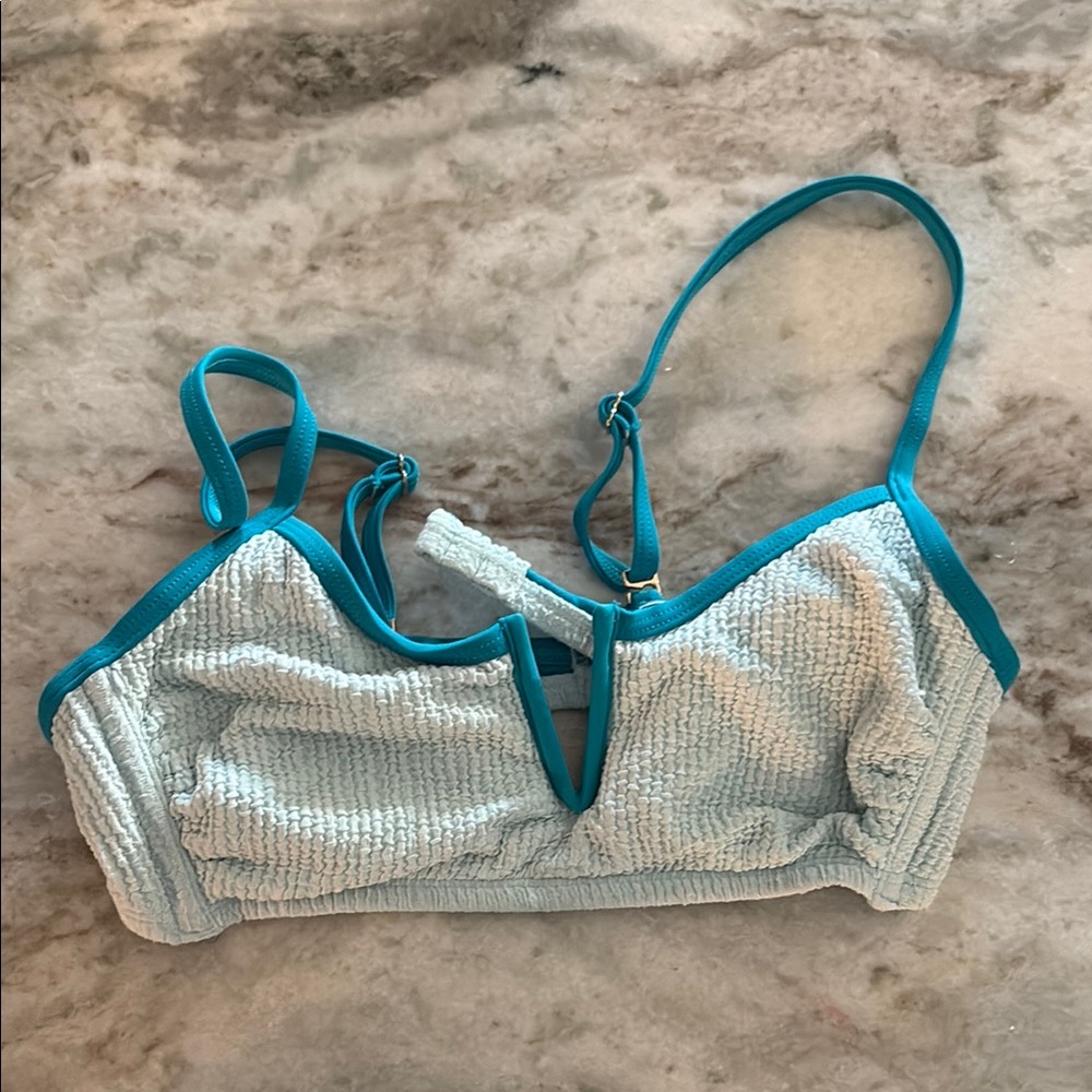 Xhilaration Teal and Light Blue Bikini Top